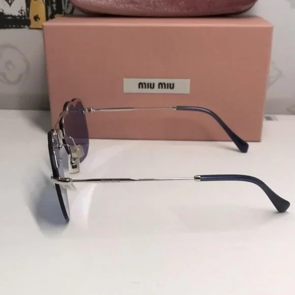 New Authentic Miu Miu Blue Cloud Sunglasses MU56U